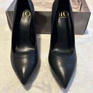 Jennifer Lopez Black Heels Classic Pointed Toe